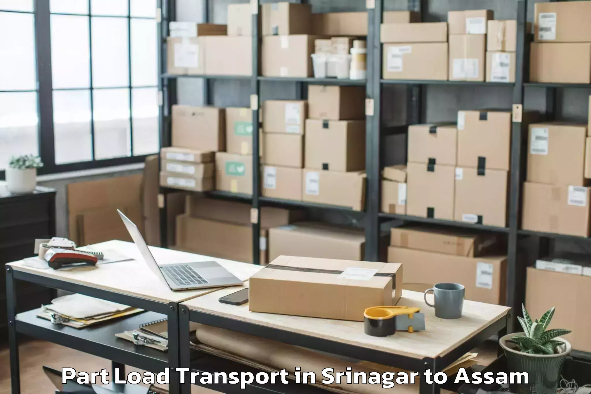 Book Srinagar to Howraghat Part Load Transport Online